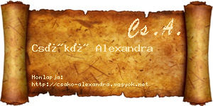 Csákó Alexandra névjegykártya