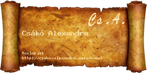 Csákó Alexandra névjegykártya